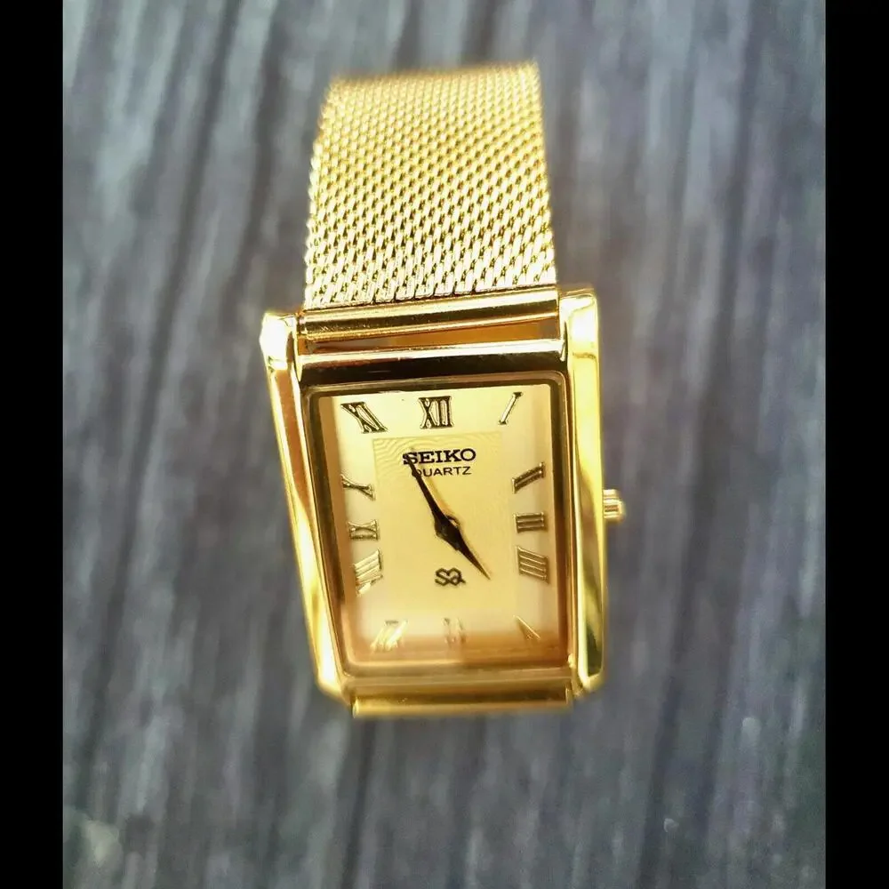 Vintage Tank Rectangular Champaign Italian band Mens Watch - Picture 3 of 7